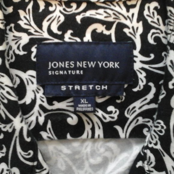 Jones New York, Black & White Denim Jacket, XL - Picture 4 of 4